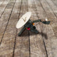 11" Dark Green Metal Hand Painted Model Airplane Tabletop Sculpture