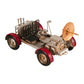 5" Red And Silver Metal Hand Painted Model Car Tabletop Sculpture