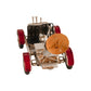 5" Red And Silver Metal Hand Painted Model Car Tabletop Sculpture
