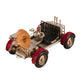 5" Red And Silver Metal Hand Painted Model Car Tabletop Sculpture