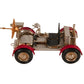 5" Red And Silver Metal Hand Painted Model Car Tabletop Sculpture