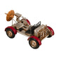 5" Red And Silver Metal Hand Painted Model Car Tabletop Sculpture