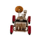 5" Red And Silver Metal Hand Painted Model Car Tabletop Sculpture