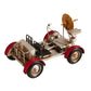 5" Red And Silver Metal Hand Painted Model Car Tabletop Sculpture