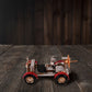 5" Red And Silver Metal Hand Painted Model Car Tabletop Sculpture