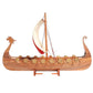 20" Wood Brown Solid Wood Hand Painted Model Boat Tabletop Sculpture