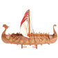 20" Wood Brown Solid Wood Hand Painted Model Boat Tabletop Sculpture
