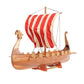 20" Wood Brown Solid Wood Hand Painted Model Boat Tabletop Sculpture