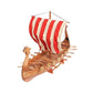 20" Wood Brown Solid Wood Hand Painted Model Boat Tabletop Sculpture