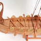 20" Wood Brown Solid Wood Hand Painted Model Boat Tabletop Sculpture