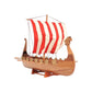 20" Wood Brown Solid Wood Hand Painted Model Boat Tabletop Sculpture