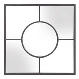 24" Graphite Metal Square Framed Accent Mirror
