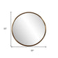 20" Antiqued Brass Round Metal Framed Accent Mirror