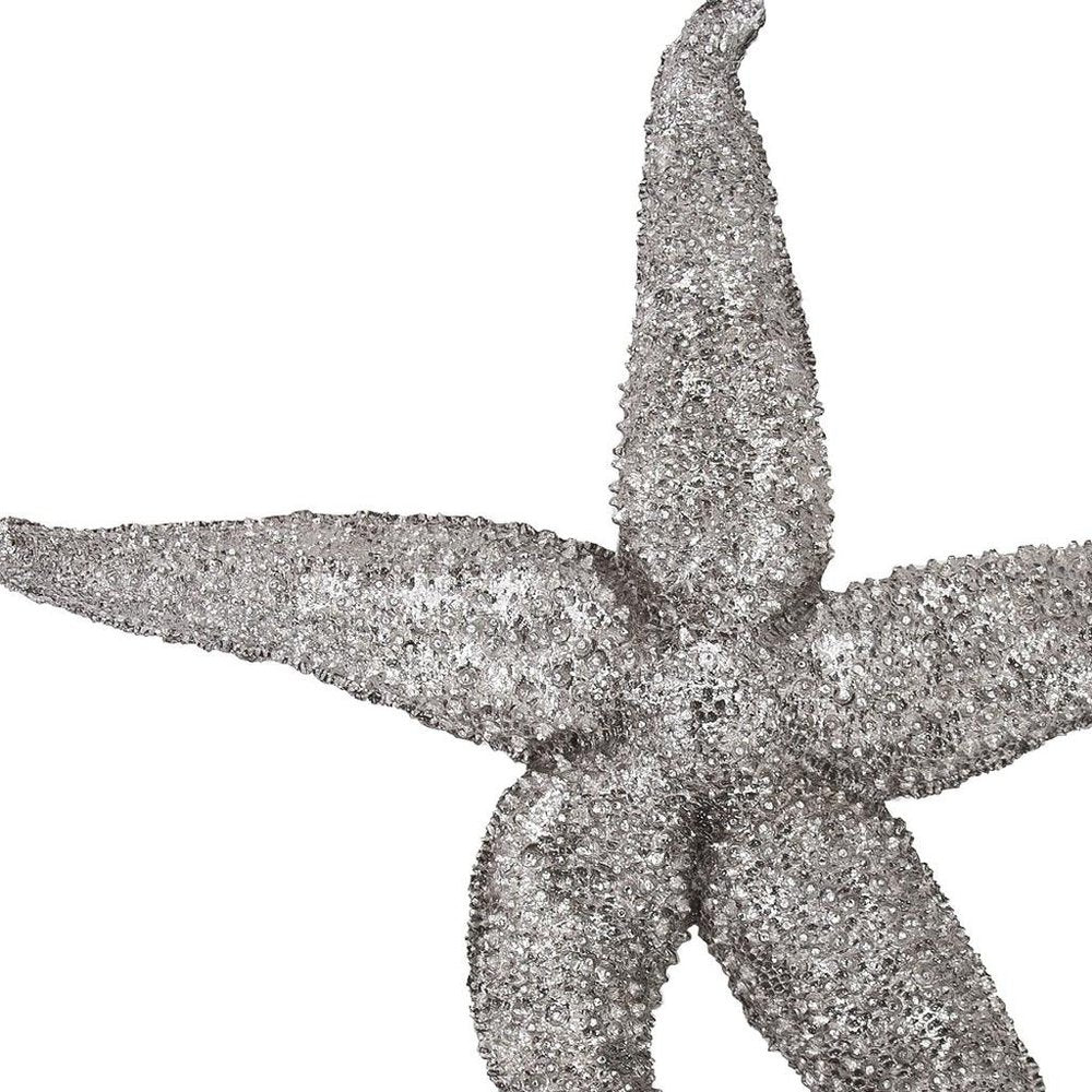 15" Antiqued Silver Resin Starfish Hanging Dimensional Sculpture