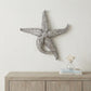 15" Antiqued Silver Resin Starfish Hanging Dimensional Sculpture
