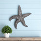 19" Antiqued Silver Resin Starfish Hanging Dimensional Sculpture