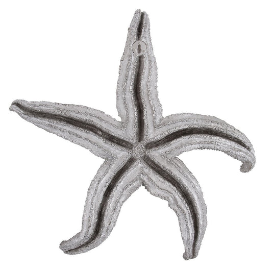 19" Antiqued Silver Resin Starfish Hanging Dimensional Sculpture