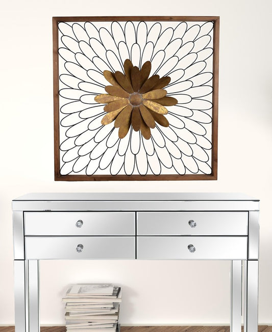 30" X 2" Black Iron Square Framed Art