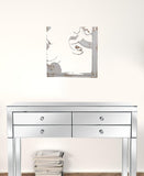 Set of Four White Wood Square Framed Art