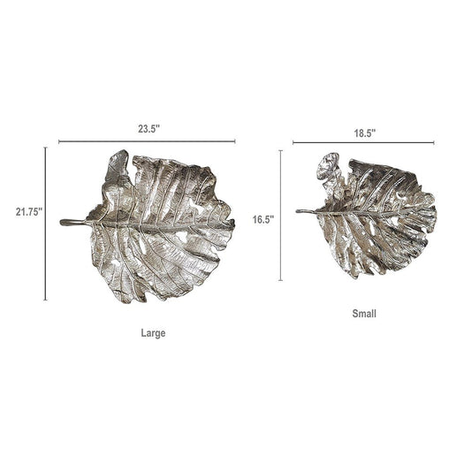 Set of Two Gray Aluminum Novelty Hanging Dimensional Sculpture