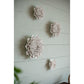 9" Off White Ceramic Flower Hanging Dimensional Sculpture