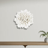 6" Off White Ceramic Flower Hanging Dimensional Sculpture