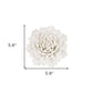 6" Off White Ceramic Flower Hanging Dimensional Sculpture