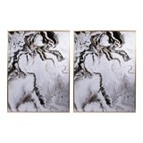 Set of Two White Framed Art