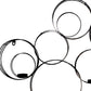 32" Black And Gold Metal Circles And Birds Hanging Sculpture With Votive Holders