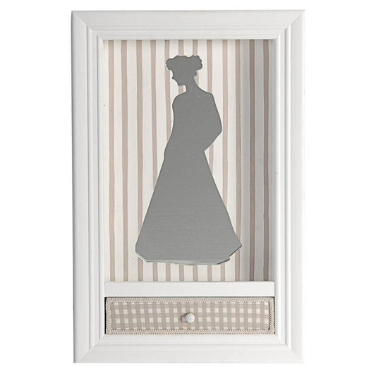 19" X 12" White Glass And Wood Mother Framed Art