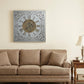 32" Gold And Silver Metal Analog Distressed Square Wall Clock