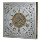 32" Gold And Silver Metal Analog Distressed Square Wall Clock