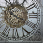 32" Gold And Silver Metal Analog Distressed Square Wall Clock