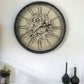 18" Black and Ivory Vintage Gear Industrial Wall Clock