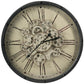 18" Black and Ivory Vintage Gear Industrial Wall Clock