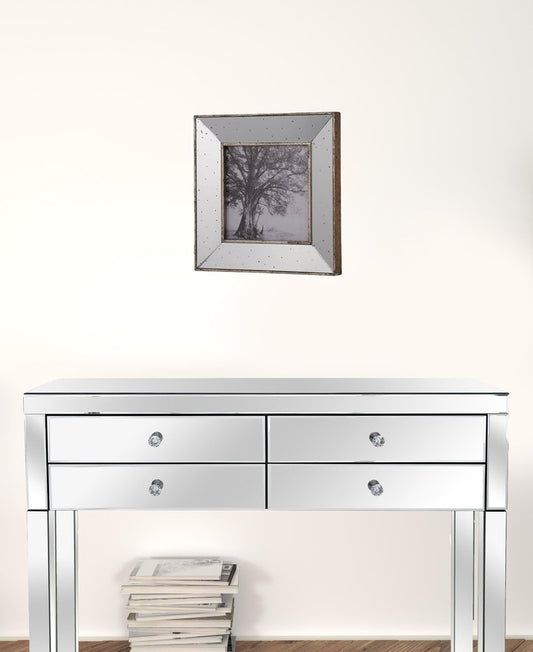 Set of Two Gray Square Framed Art