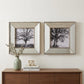 Set of Two Gray Square Framed Art