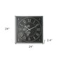 24" Black and Silver Vintage Style Gears Square Wall Clock
