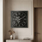 24" Black and Silver Vintage Style Gears Square Wall Clock