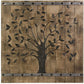 36" X 2" Brown Mango Wood Square Hanging Tapestry