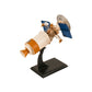 8" Blue And Yellow Metal Hand Painted Model Airplane Tabletop Sculpture
