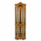 Golden Oak Scallop Top Lighted Corner Curio Cabinet