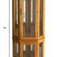 Golden Oak Scallop Top Lighted Corner Curio Cabinet