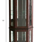 Mahogany Scallop Top Lighted Corner Curio Cabinet