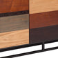 52" Brown Gray And Black Patch Three Door Sideboard Cabinet