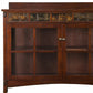 44" Brown Wood With Glass Sideboard with Two Doors