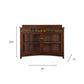 44" Brown Wood With Glass Sideboard with Two Doors