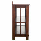 44" Brown Wood With Glass Sideboard with Two Doors