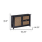 50" Black Solid Wood Two Drawer Sideboard