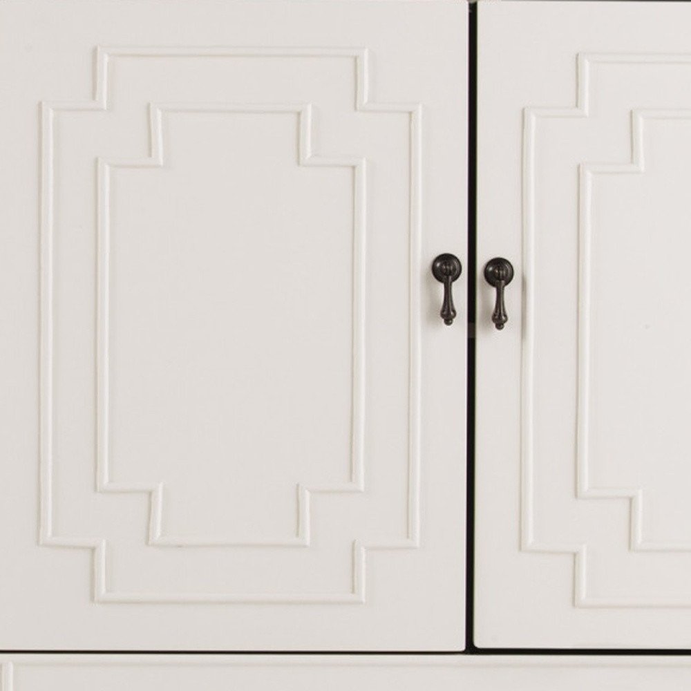 64" White Solid Wood Sideboard with Four Doors